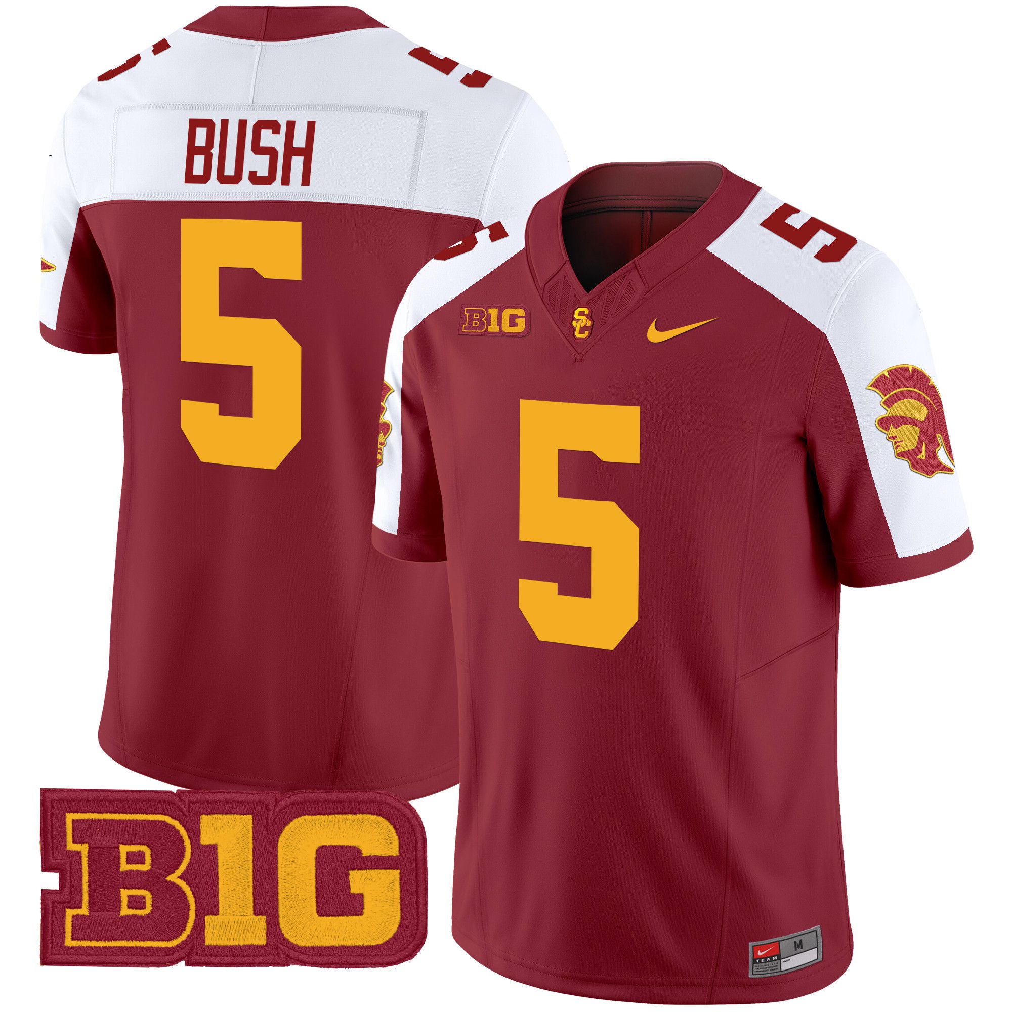 Men USC Trojans #5 Bush Red Nike 2024 Vapor Limited NCAA Jersey